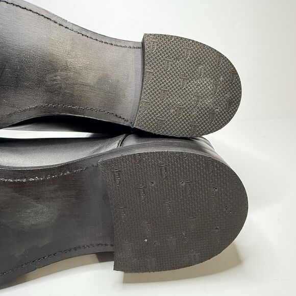 JUSTIN Black Leather Roper Toe Boots Mens 10.5 D Western Diamond and Scroll New main image 8